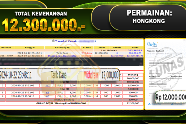 TOGEL HONGKONG Rp.12.300.000