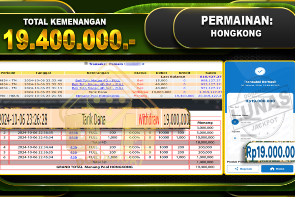 TOGEL HONGKONG Rp.19.400.000