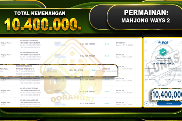 Mahjong Ways 2 Rp.10.400.000