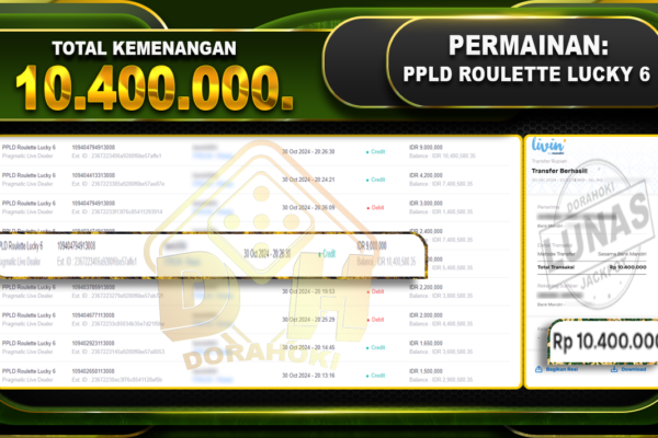 PPLD Roulette Lucky 6 Rp.10.400.000