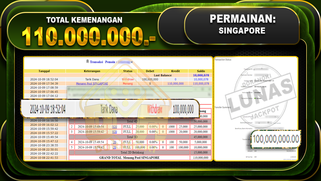 TOGEL SINGAPORE Rp.110.000.000