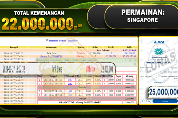 TOGEL SINGAPORE Rp.22.000.000