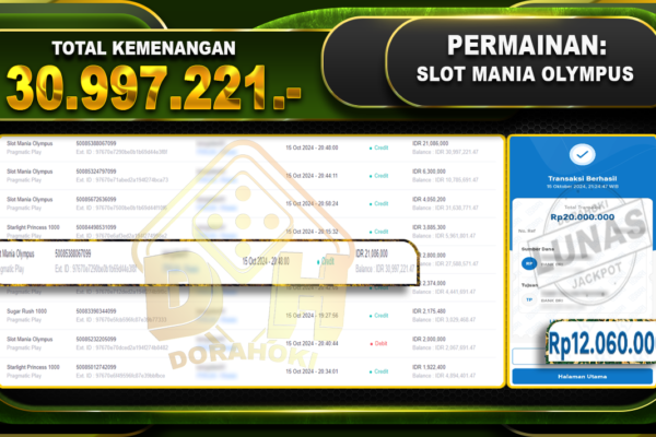 Slot Mania Olympus Rp.30.997.221