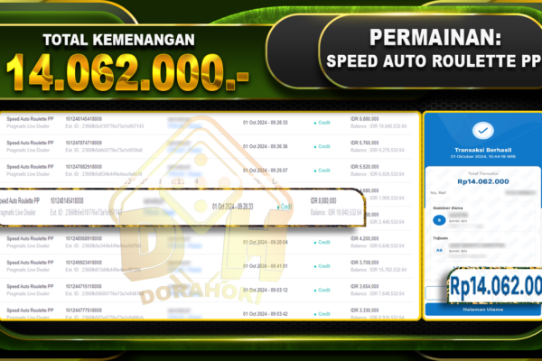 Speed Auto Roulette PP Rp.14.062.000