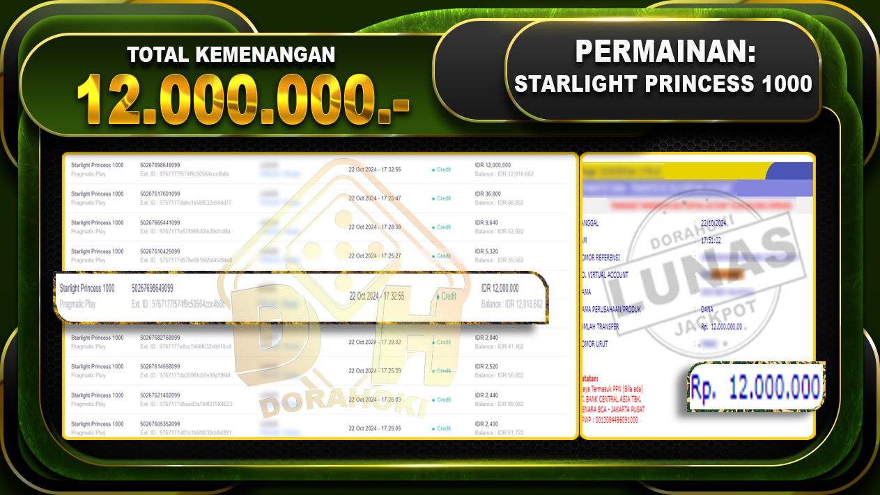 Starlight Princess 1000 Rp.12.000.000