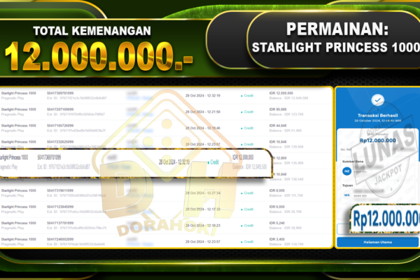 Starlight Princess 1000 Rp.12.000.000