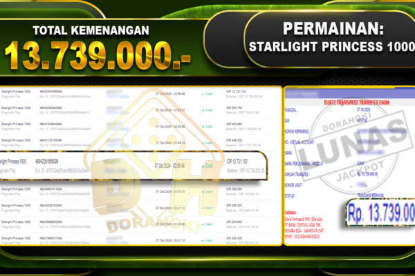 Starlight Princess 1000 Rp.13.739.000