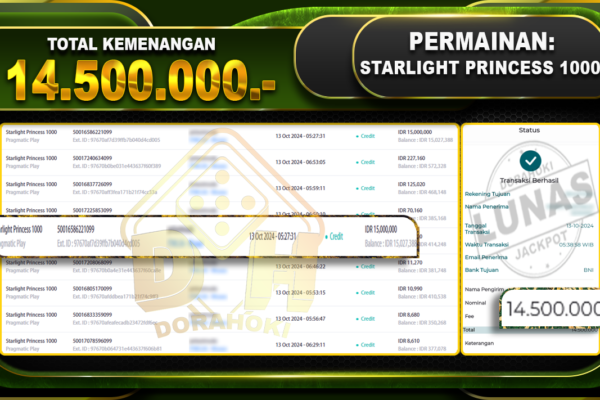 Starlight Princess 1000 Rp.14.500.000