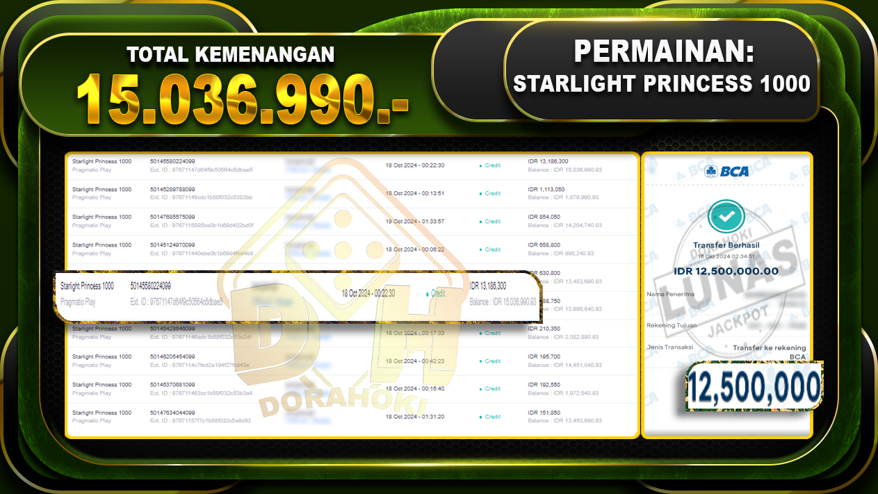 Starlight Princess 1000 Rp.15.036.990