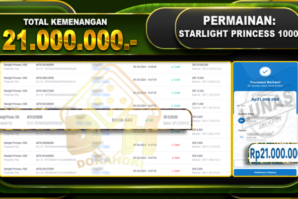 Starlight Princess 1000 Rp.21.000.000