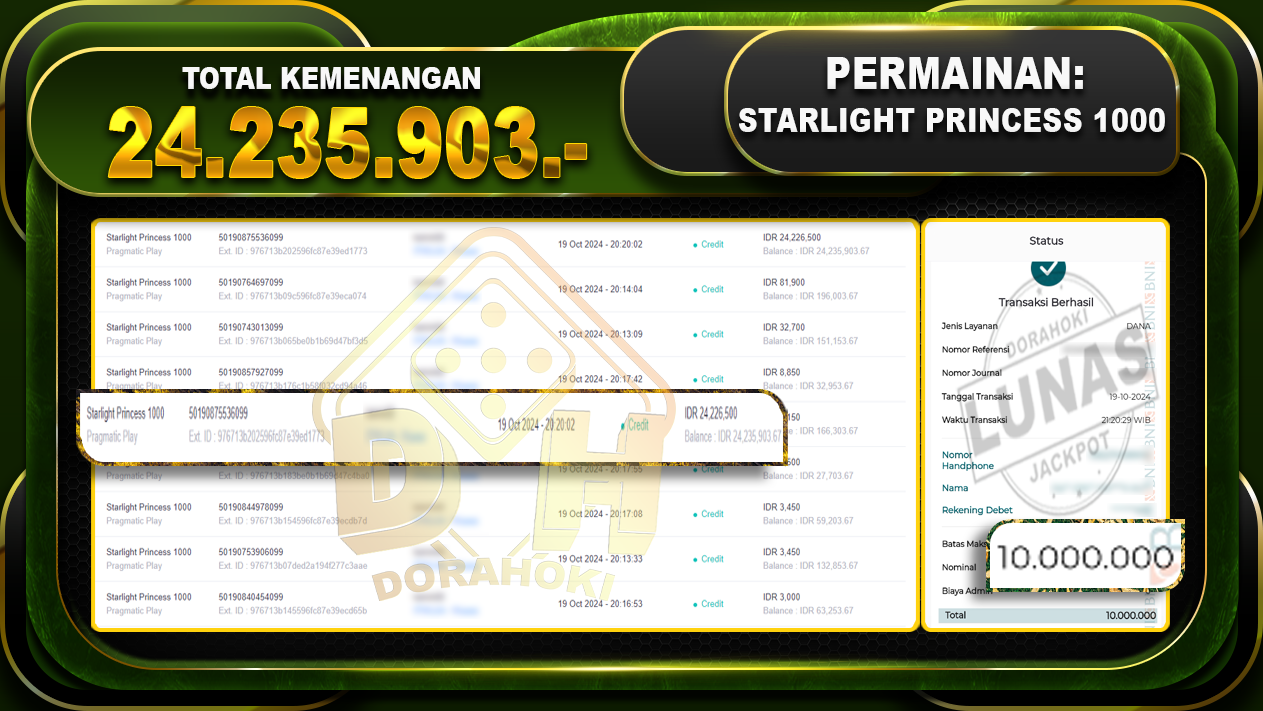 Starlight Princess 1000 Rp.24.235.903