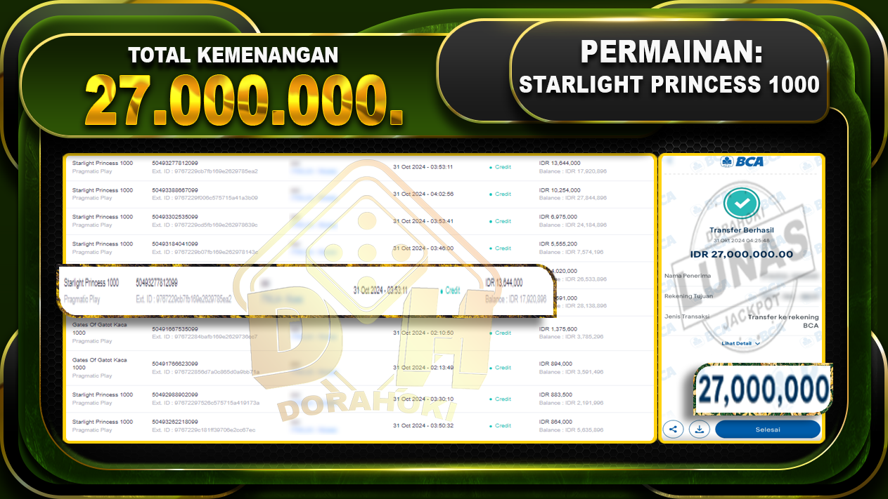 Starlight Princess 1000 Rp.27.000.000