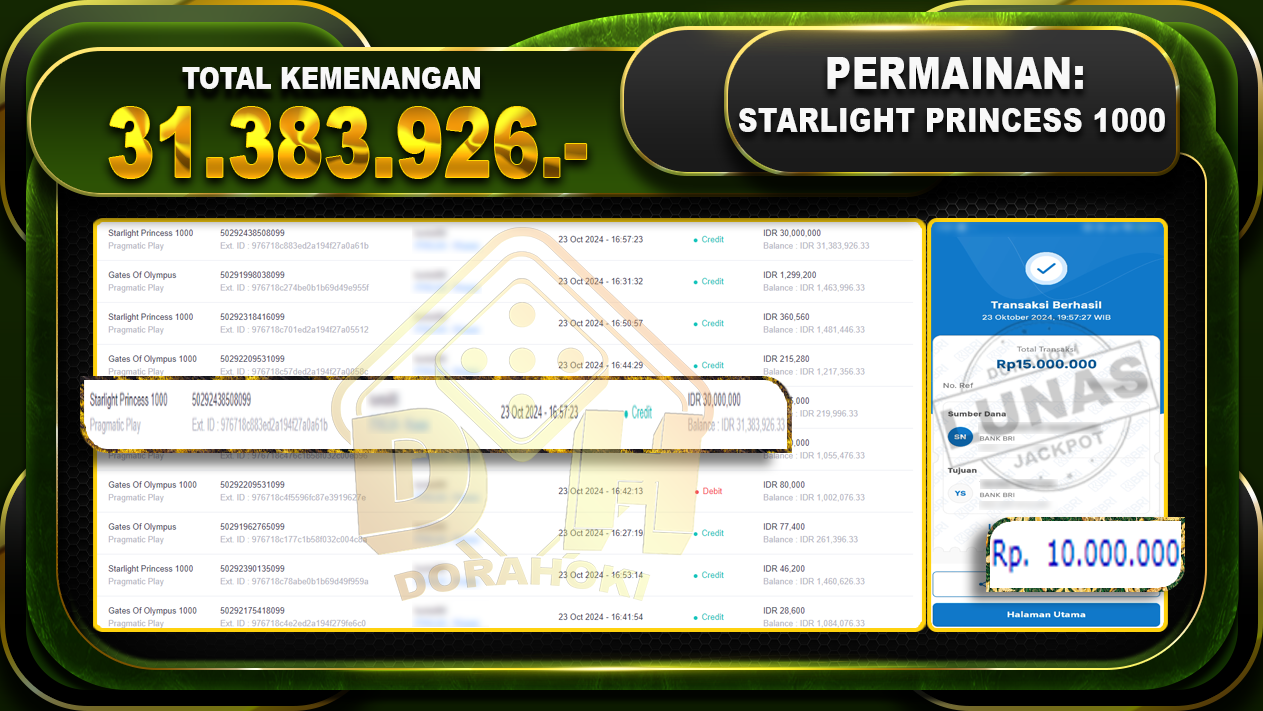 Starlight Princess 1000 Rp.31.383.926