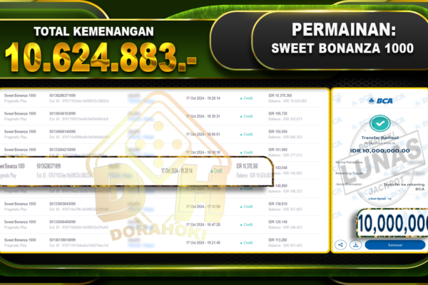 Sweet Bonanza 1000 Rp.10.624.883