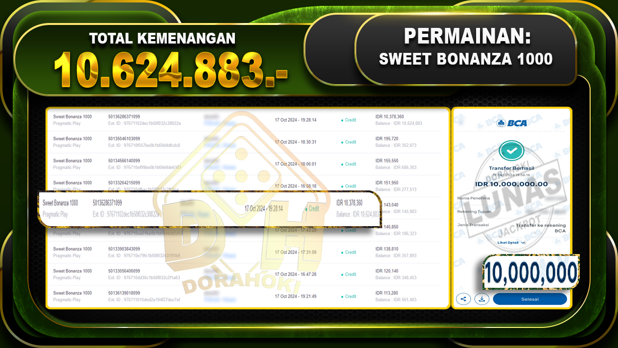 Sweet Bonanza 1000 Rp.10.624.883