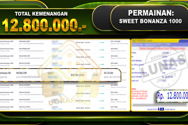 Sweet Bonanza 1000 Rp.12.800.000