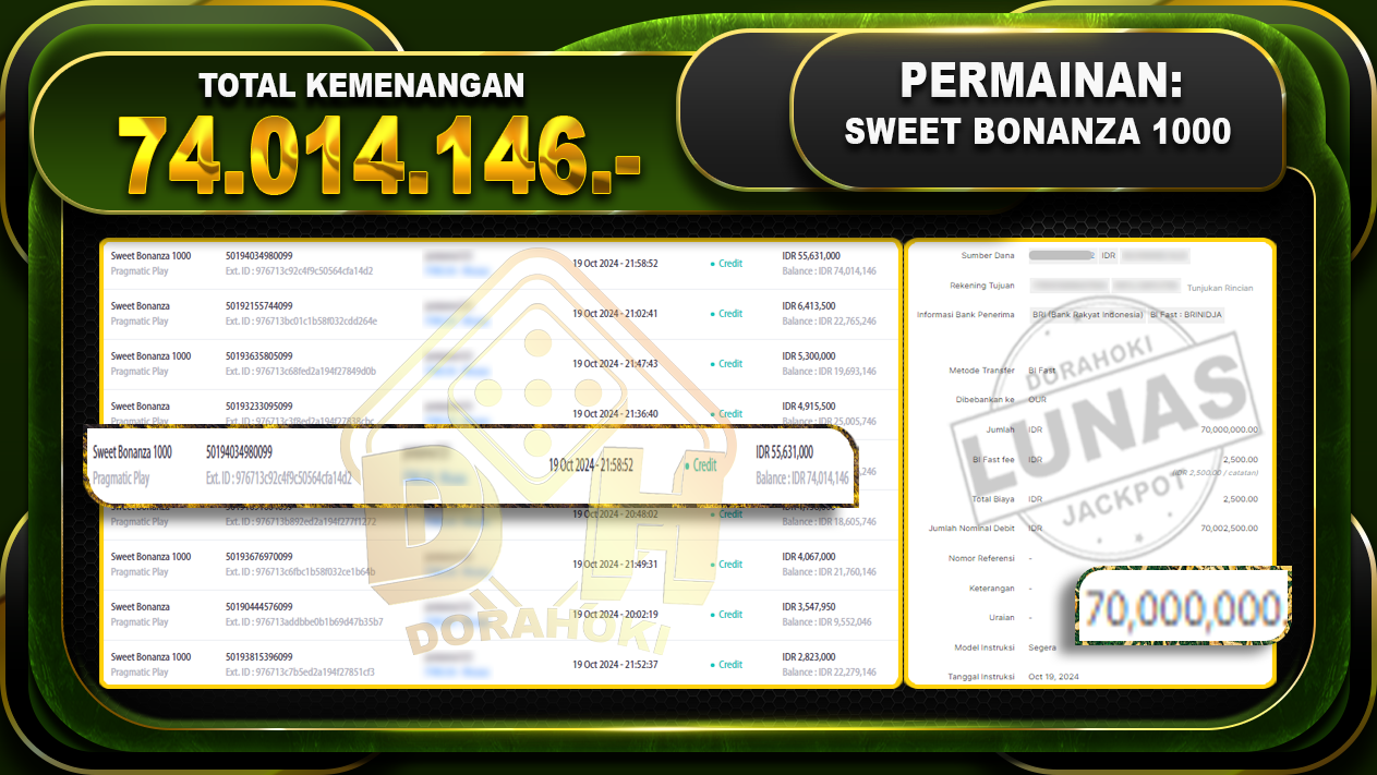 Sweet Bonanza 1000 Rp.74.014.146