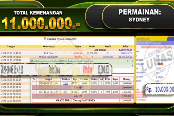 TOGEL SYDNEY Rp.11.000.0000