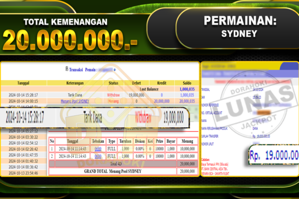 TOGEL SYDNEY Rp.20.000.000