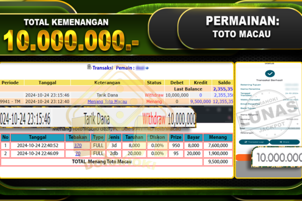 TOGEL Toto Macau Rp.10.000.000