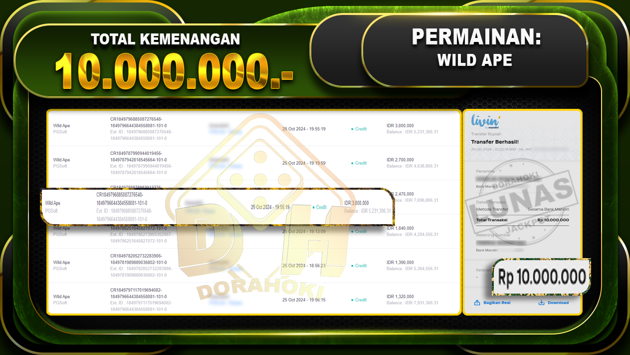 Wild Ape Rp.10.000.000