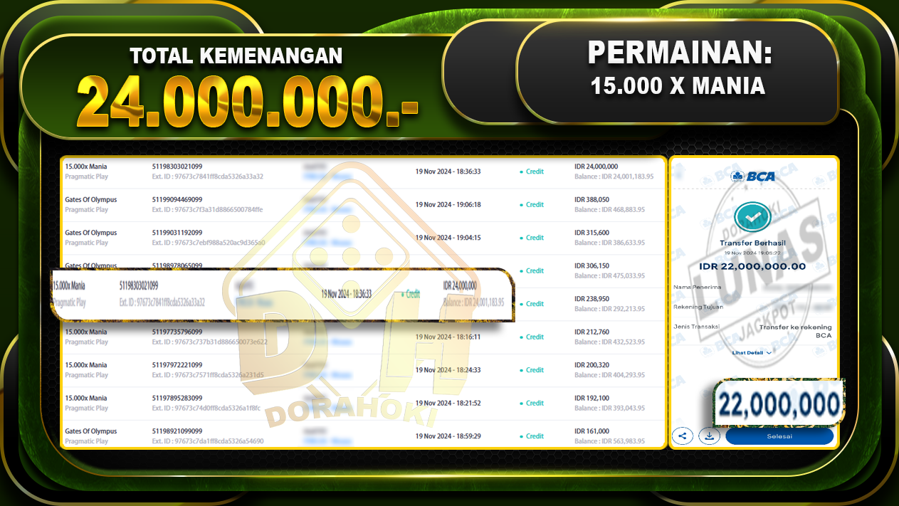 15.000 x mania 24.000.000