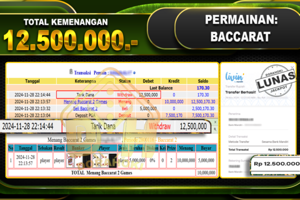 BACCARAT Rp.12.500.000