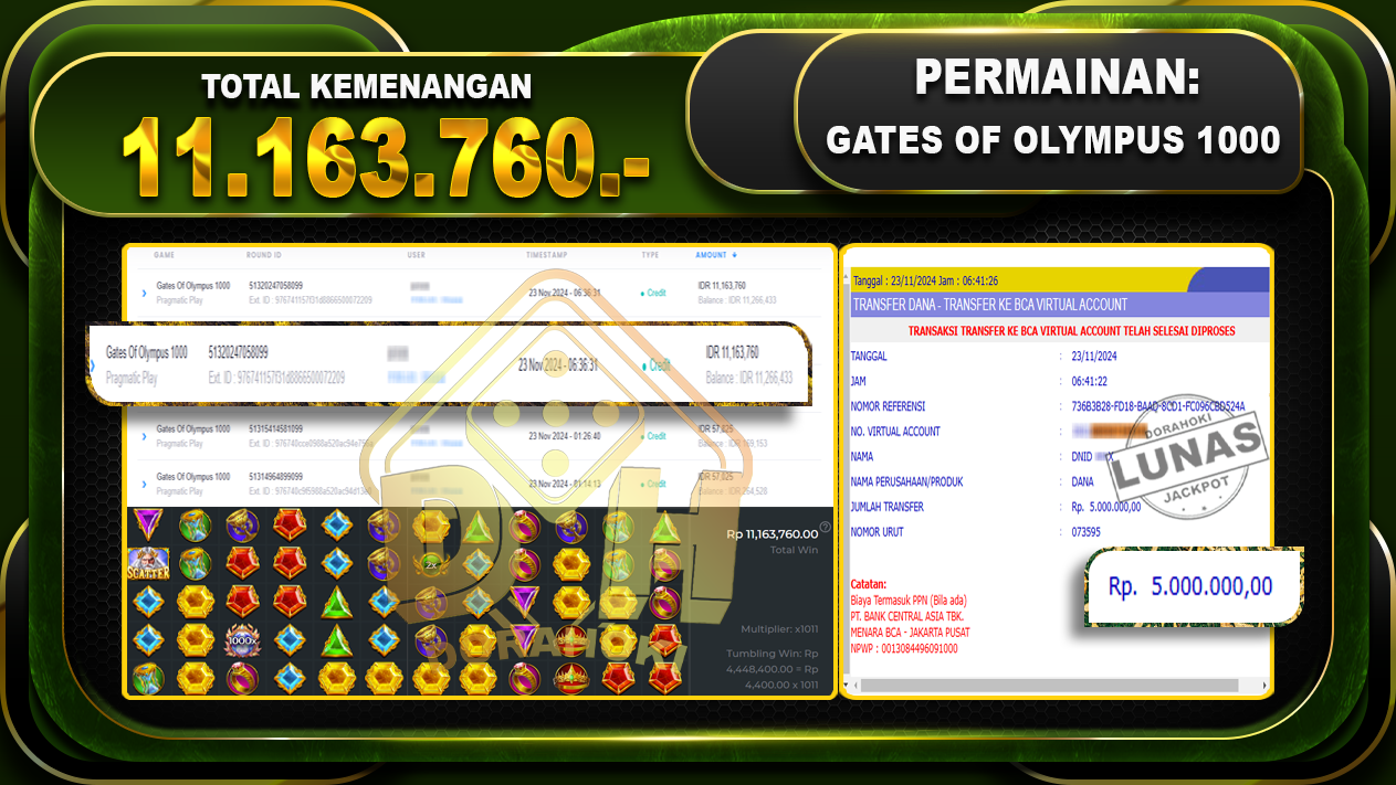 GATES OF OLYMPUS 1000 Rp.11.163.760.-