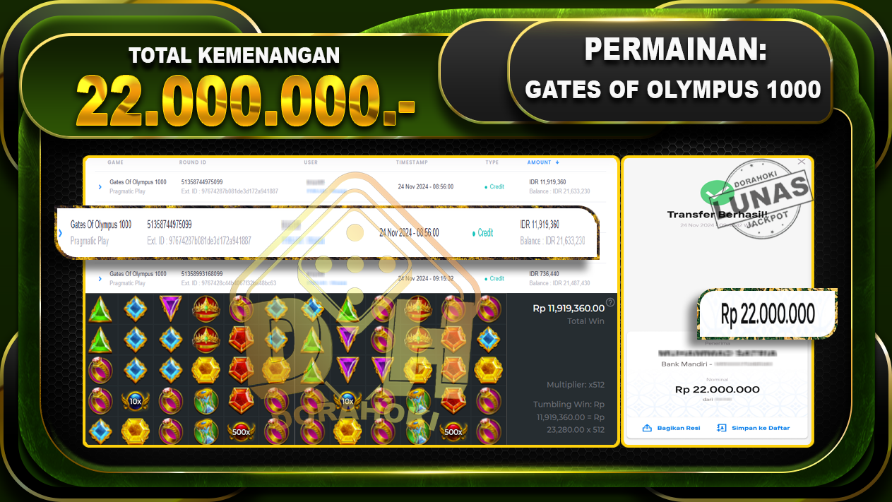 GATES OF OLYMPUS 1000 Rp.22.000.000.-