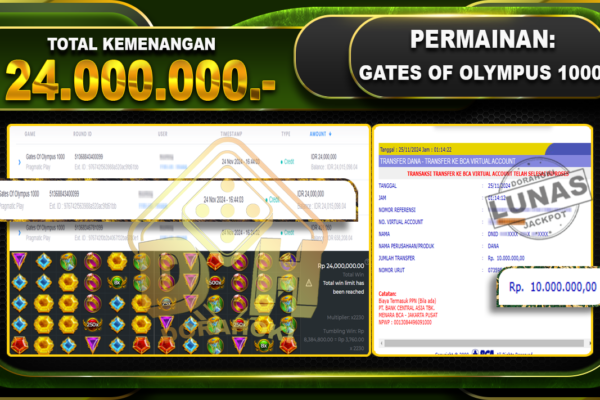 GATES OF OLYMPUS 1000 Rp.24.000.000.-