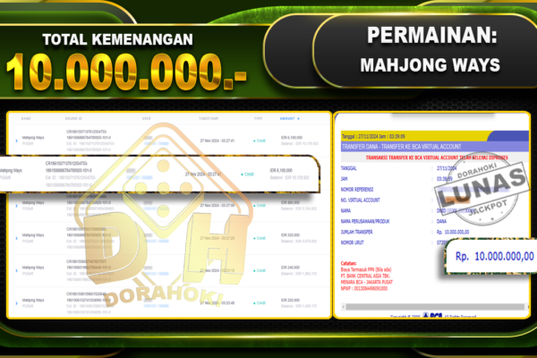 MAHJONG WAYS Rp.10.000.000