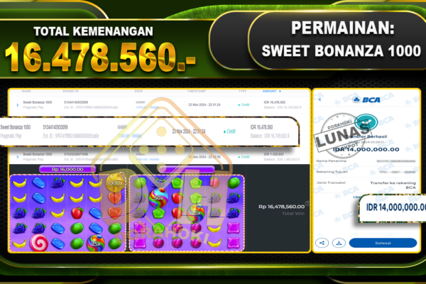 SWEET BONANZA 1000 Rp.16.478.560.-