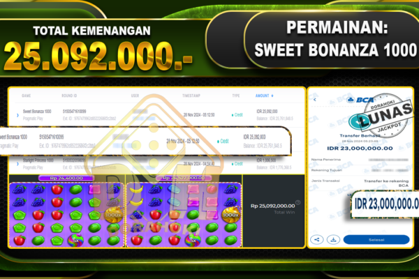 SWEET BONANZA 1000 Rp.25.092.000