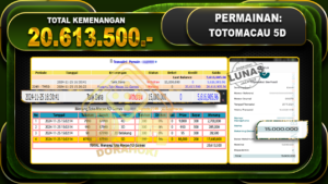 TOTOMACAU 5D Rp.20.613.500.-