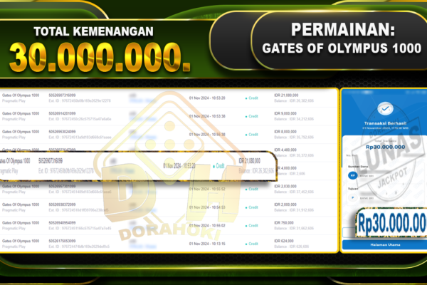 Gates Of Olympus 1000 Rp.30.000.000