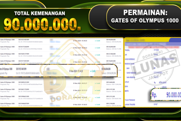 Gates Of Olympus 1000 Rp.90.000.000