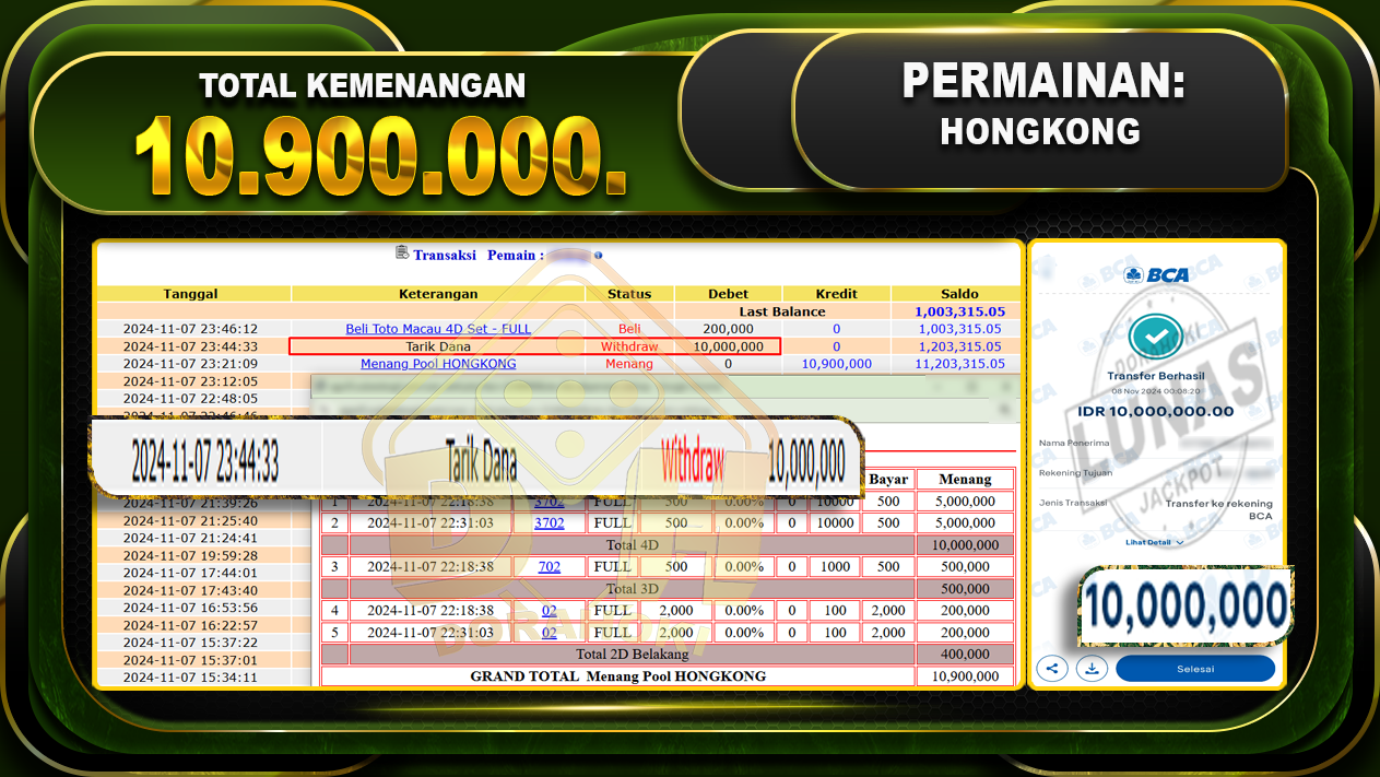 TOGEL HONGKONG Rp.10.900.000