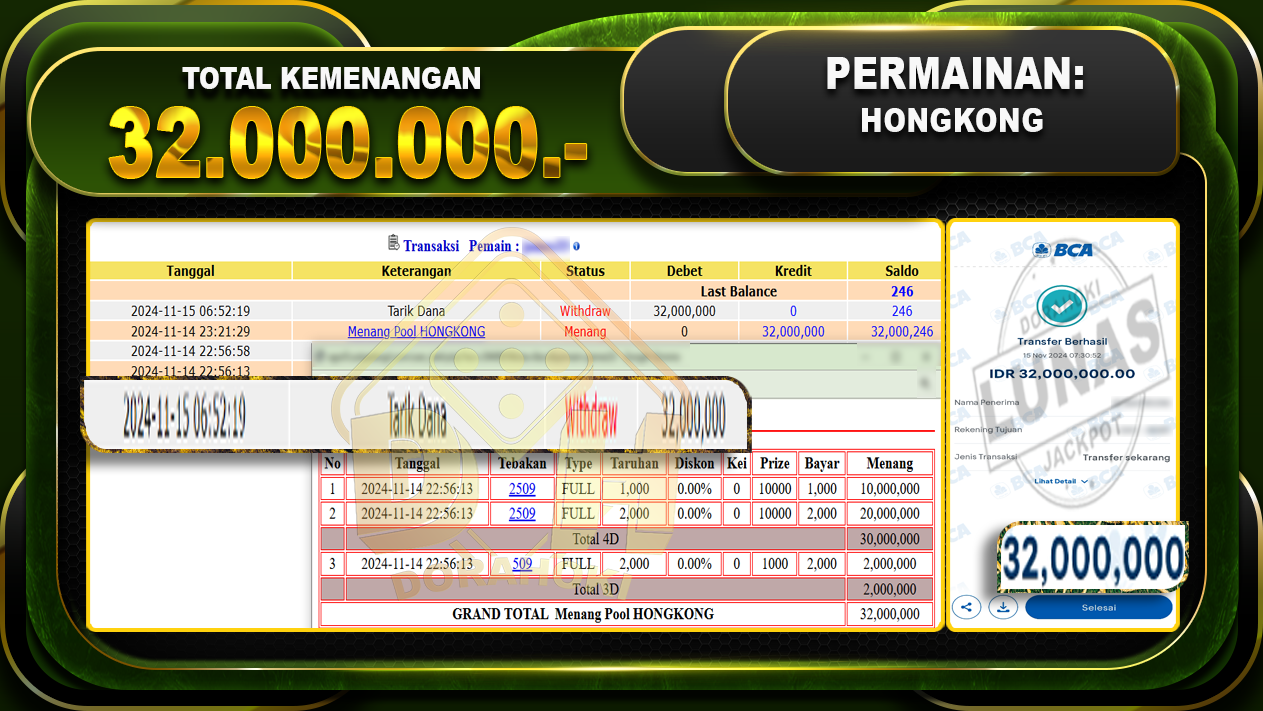 TOGEL HONGKONG Rp.32.000.000