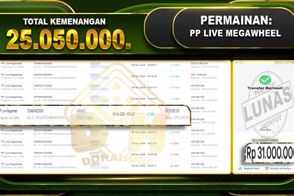 PP Live Megawheel Rp.25.050.000