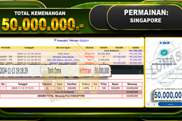 TOGEL SINGAPORE Rp. 50.000.000