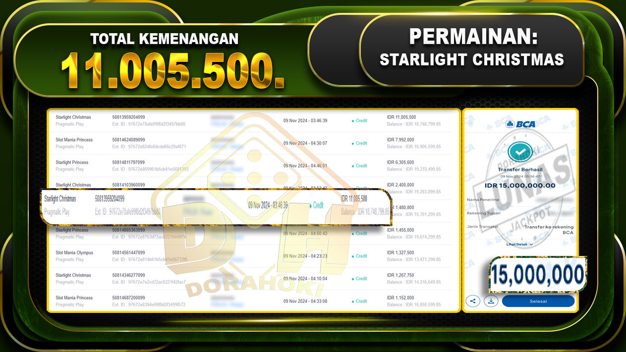 BUKTI STARLIGHT CHRISTMAS Rp.11.050.000