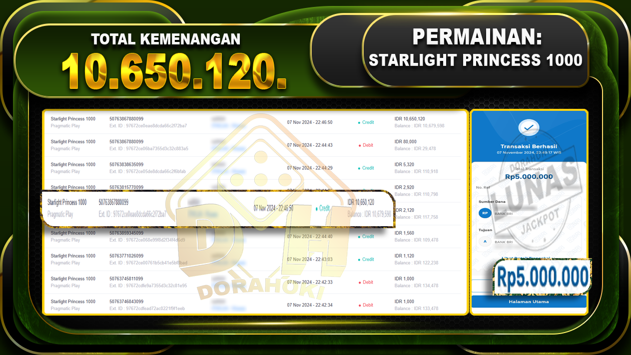 Starlight Princess 1000 Rp.10.650.120