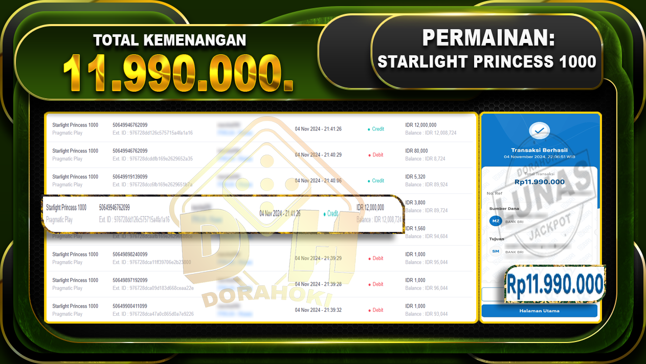 Starlight Princess 1000 Rp.11.990.000