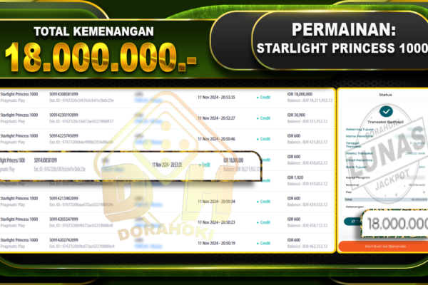 Starlight Princess 1000 Rp.18.000.000