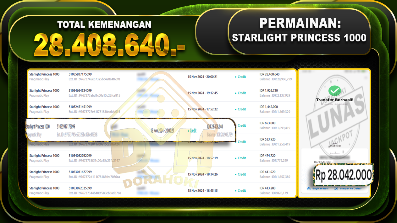 Starlight Princess 1000 Rp.28.408.640