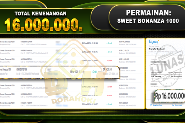 Sweet Bonanza 1000 Rp.16.000.000