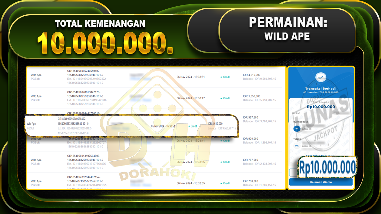 Wild Ape Rp.10.000.000