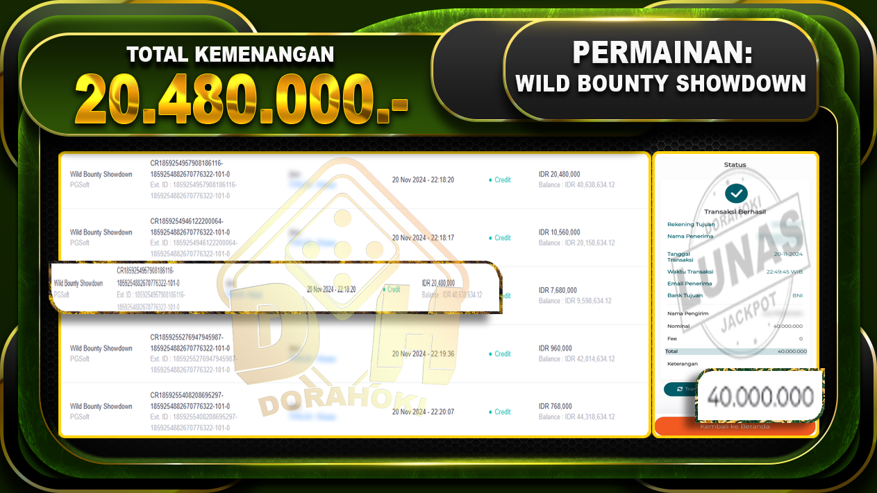 wild bounty showdown 20.480.000