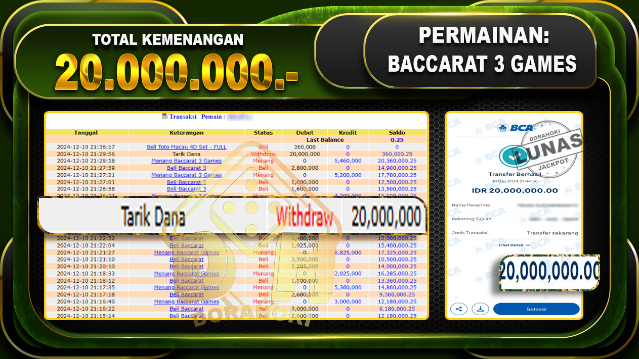 BACCARAT 3 GAMES