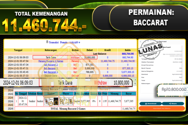 BACCARAT Rp.11.460.744